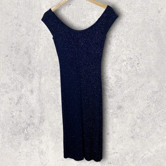 Vintage Gunne Sax Jessica McClintock Sequin Maxi Dress Blue Size Small 1980s S - Picture 2 of 9